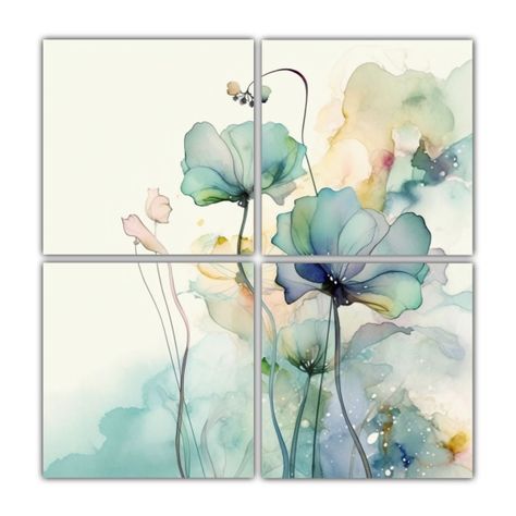 Cuatro Telas En Bastidor Inspirador Pintura 200x200 Cm-0
