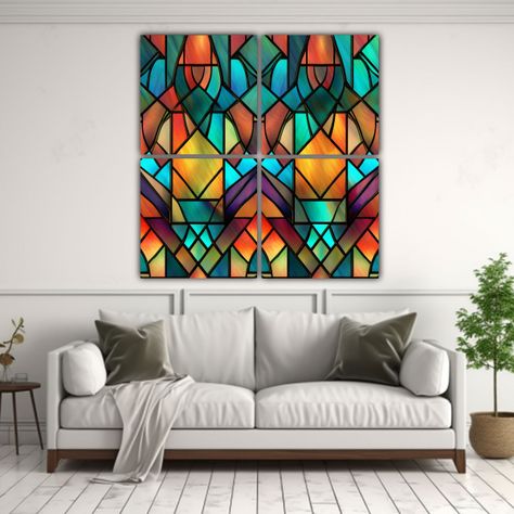 Pinturas Decorativas De Tela Estilo Art Deco 200x200 Cm-2