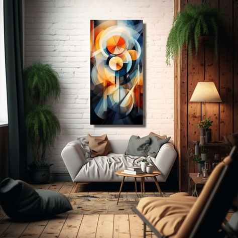 Cuadro Acuarela Artesanal Estilo Colorido Imagen 60x120cm-2