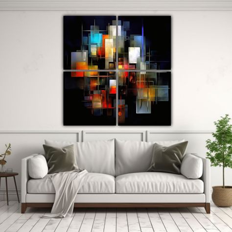 Cuatro Lienzos Concepto Exclusivo La Dinámica 200x200 Cm-2