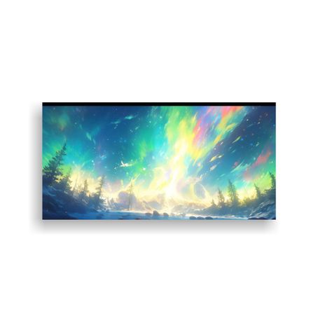 Pintura Abstracta Venta Luz Del Norte Con Colores 100x50cm-0