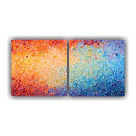 Pinturas Decorativas Set 2 Con Fusión Abstracta 140x70 Cm-0