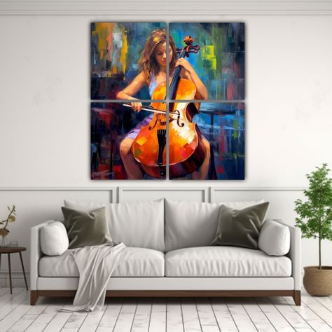 Cuatro Telas En Bastidor Vintage Pintura Al óleo 200x200 Cm-2