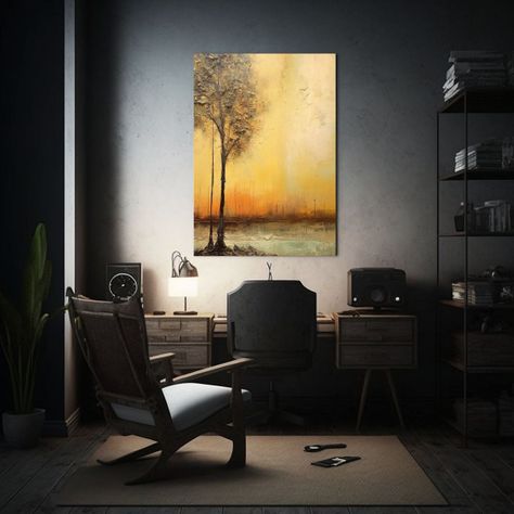 Pinturas Decorativas Abstractas De Paisajes Lineales 60x90cm-2