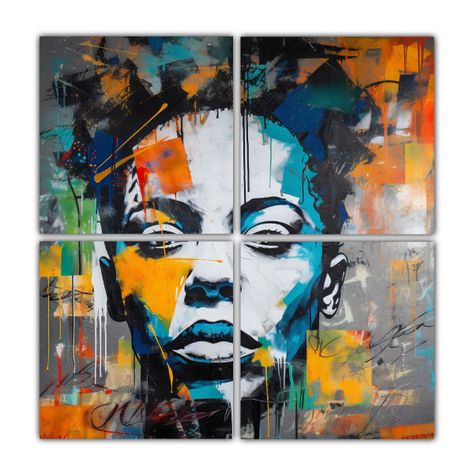 Cuadro De Fotografía Visual Con Arte Graffiti De 200x200 Cm-0