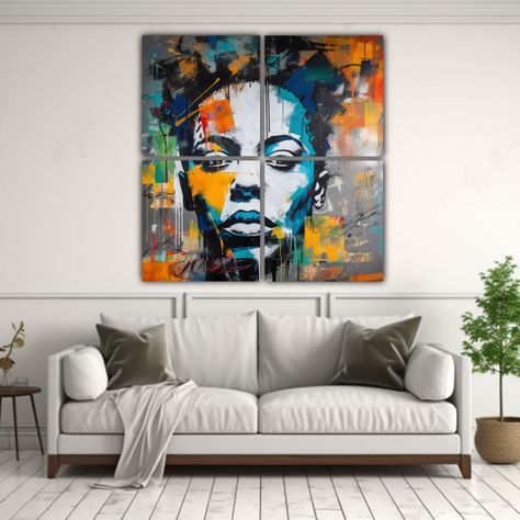 Cuadro De Fotografía Visual Con Arte Graffiti De 200x200 Cm-2