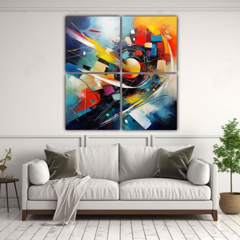 Pintura Abstracta De Estrellas En Colores Vivos 200x200 Cm-2