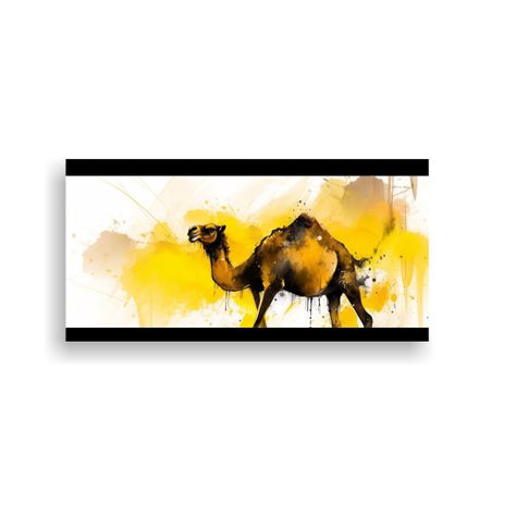 Cuadro Inspiración Camellos Amarillos Y Negros 60x30cm-0