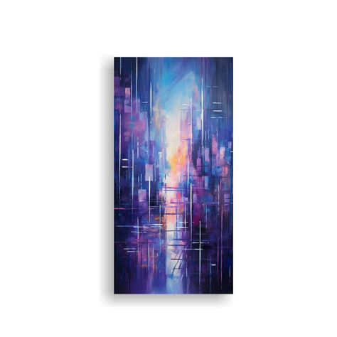 Cuadro Abstracto Acuarela Danza Energética Luces 80x160cm-0