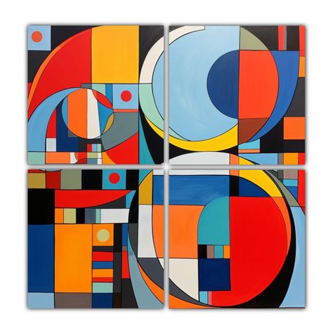 Cuadros Abstractos Geométricos De Arte Pop 200x200 Cm-0