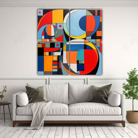 Cuadros Abstractos Geométricos De Arte Pop 200x200 Cm-2