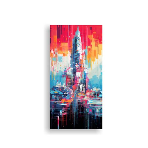 Cuadros Vanguardistas De Arte Mixto Con Cielos 30x60cm-0