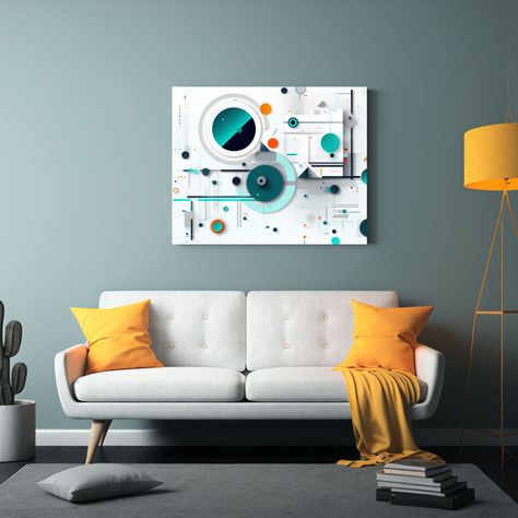 Fondo Inspirador Con Rectángulos, Círculos Y Triángulos P 65x50cm-2