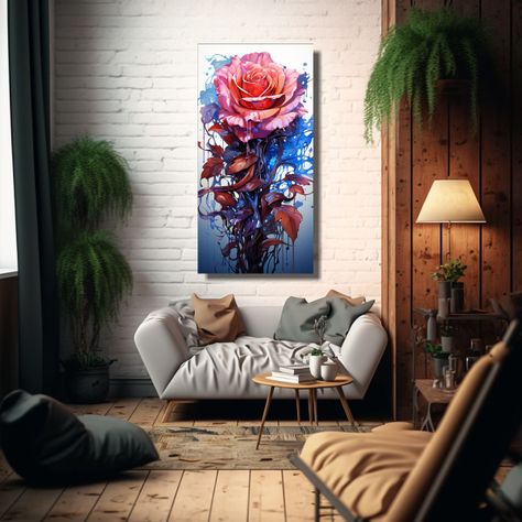Cuadro Decorativo Movimiento Espacio Rosa 80x160cm-2