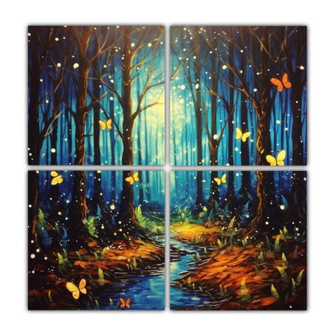 Cuadros Vintage De Temática 1: Pinta Un Bosque 100x100 Cm-0