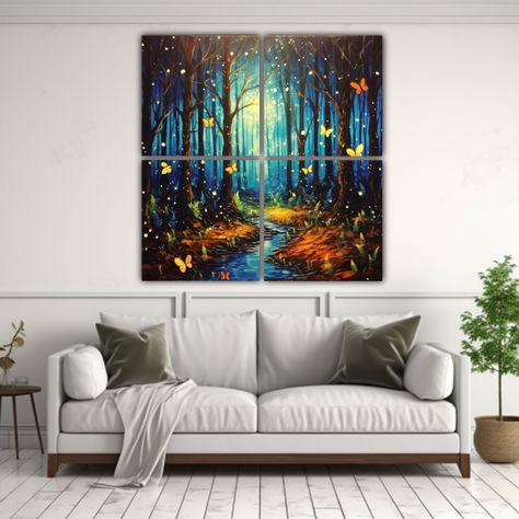 Cuadros Vintage De Temática 1: Pinta Un Bosque 100x100 Cm-2