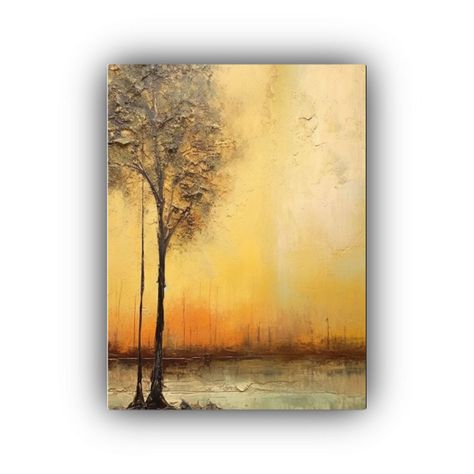 Pinturas Decorativas Abstractas De Paisajes Lineales 20x30cm-0