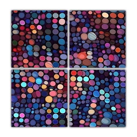 Cuatro Telas En Bastidor Tema Resistente Patrón 200x200 Cm-0