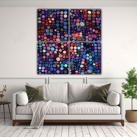 Cuatro Telas En Bastidor Tema Resistente Patrón 200x200 Cm-2
