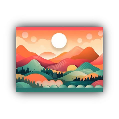 Cuadros Abstractos De Paisajes Veraniegos Con Tema De Intens 30x20cm-0