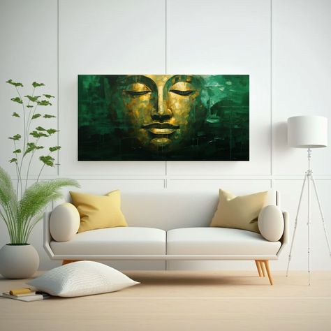 Cuadro Minimalista: Rostro De Buda En Estilo 140x70cm-2