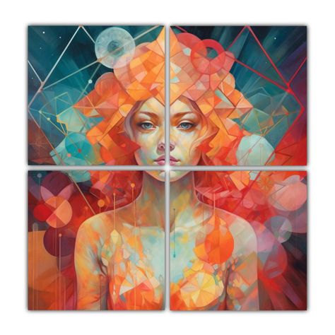 Composiciones Modernas: Un Ser Etéreo Rodeado De 200x200 Cm-0