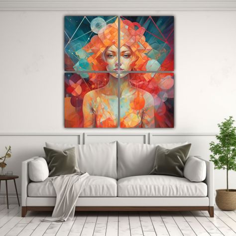Composiciones Modernas: Un Ser Etéreo Rodeado De 200x200 Cm-2