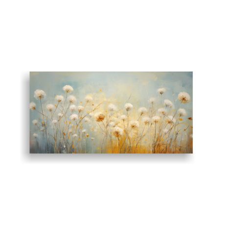 Pintura Abstracta De Diente De León En Acuarela E 40x20cm-0