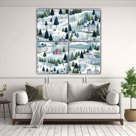 Pintura Decorativa Abstracta Para Invierno Nevado 200x200 Cm-2