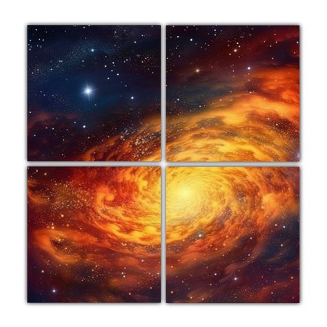 Cuatro Lienzos Movimiento Baño Pintura 140x140 Cm-0