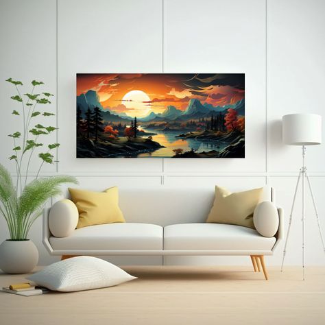 Pinturas Decorativas De Paisajes Abstractos 60x30cm-2