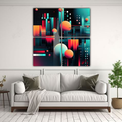 Cuatro Lienzos Experimentales I Sueños Digitales 200x200 Cm-2