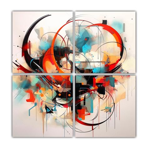 Cuadro Decorativo Estilo Arte Callejero Abstracto 200x200 Cm-0