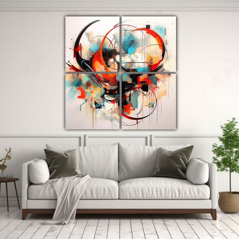 Cuadro Decorativo Estilo Arte Callejero Abstracto 200x200 Cm-2