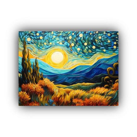 Cuadros Decorativos Naturaleza Estilo Van Gogh 75x50cm-0