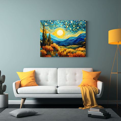 Cuadros Decorativos Naturaleza Estilo Van Gogh 75x50cm-2