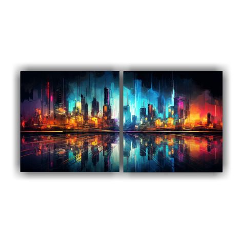 Pinturas Decorativas Del Baño De La Ciudad 100x50 Cm-0