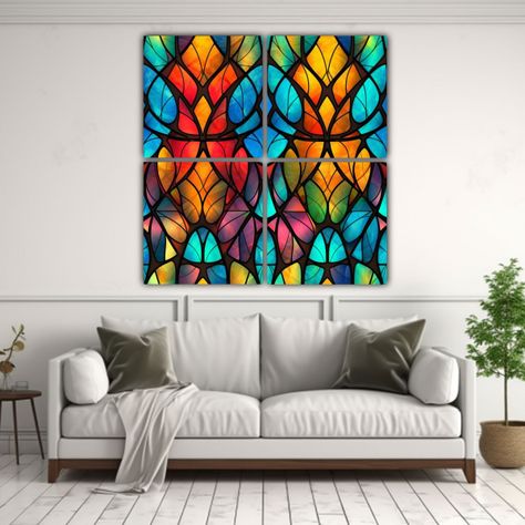 Pinturas Estilo Galería Con Vidrieras Majestuosas 200x200 Cm-2