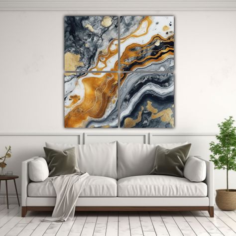 4 Obras De Arte Enmarcadas De Patrones Florales 200x200 Cm-2