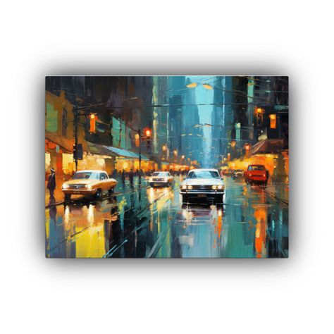 Pintura Decorativa De La Calle De La Ciudad 60x40cm-0