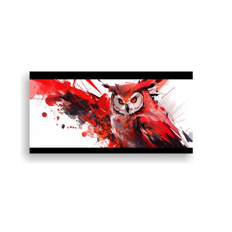 Pintura Decorativa De Búho Rojo En Arte 140x70cm-0
