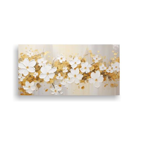 Pintura Acrílica En Blanco Con Salpicaduras 140x70cm-0
