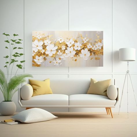 Pintura Acrílica En Blanco Con Salpicaduras 140x70cm-2