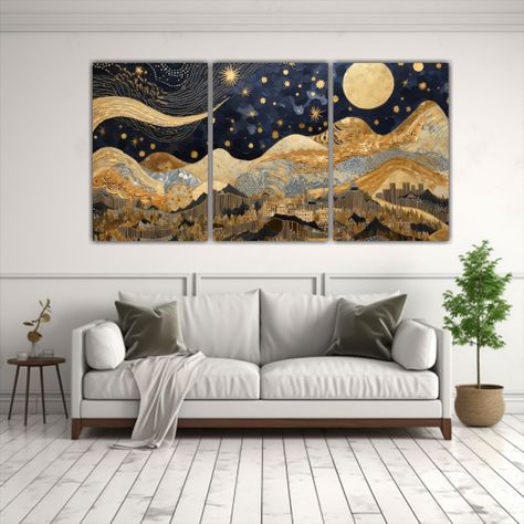 Set 3 Telas En Bastidor Vanguardia Estilo Pintura 150x75 Cm-2
