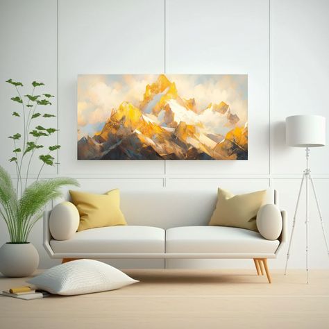 Picos Y Cordilleras Famosas Con Colores Amarillos: 160x80cm-2