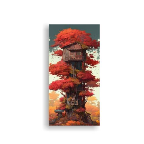 Tela En Bastidor Dibujo Representación THE MAPLE 40x80cm-0
