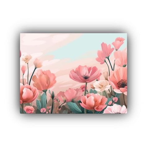 Cuadro De Jardín De Flores Primaverales Para 50x40 Cm-0
