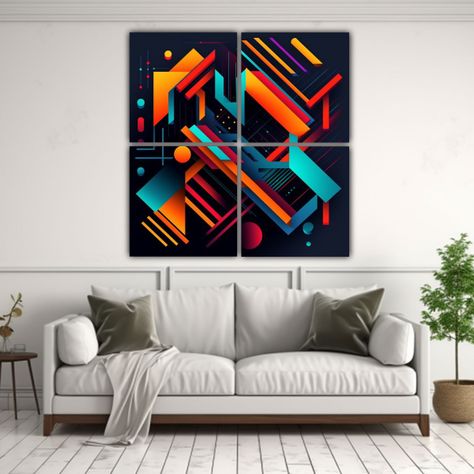Cuadro Abstracto Perspectiva 8k Lienzo 200x200 Cm-2