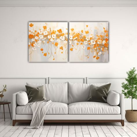 Díptico Impreso Llamativo De Pintura Acrílica 80x40 Cm-2