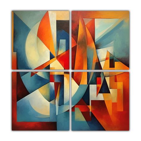 Pinturas Decorativas Con Intensos Patrones 160x160 Cm-0